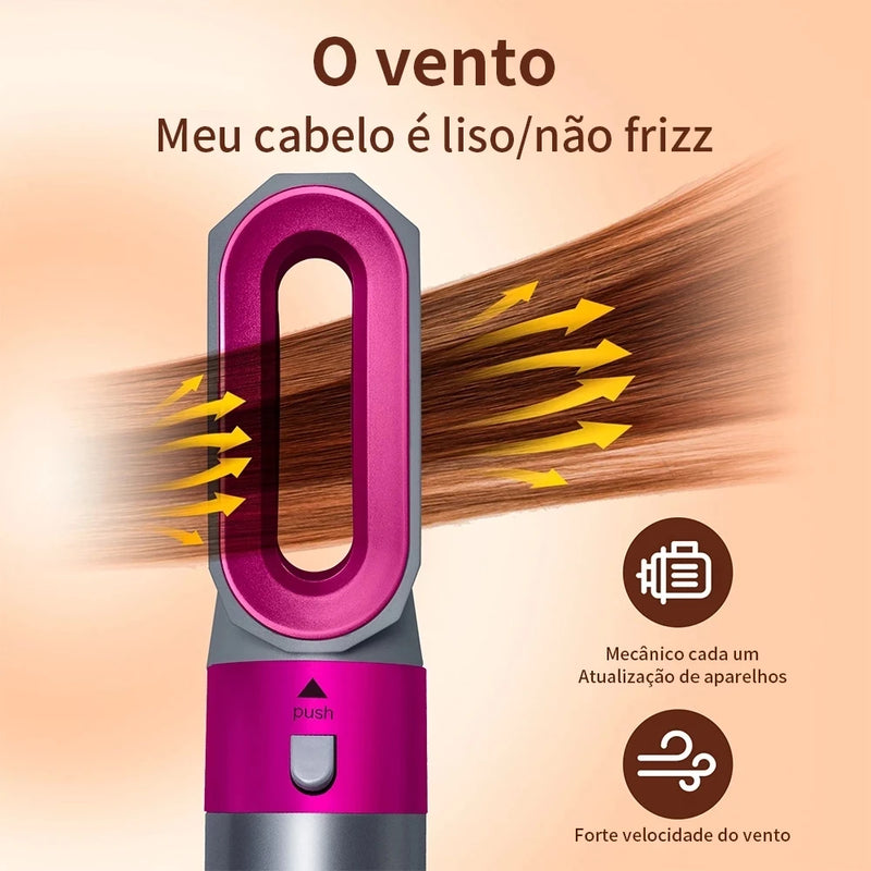 Escova Secadora Profissional 5 em 1 com Modelador e Escova Alisadora – 110V